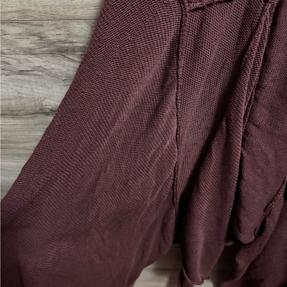 Peruvian Connection maroon 100% Pima cotton midi dress - Picture 4 of 8